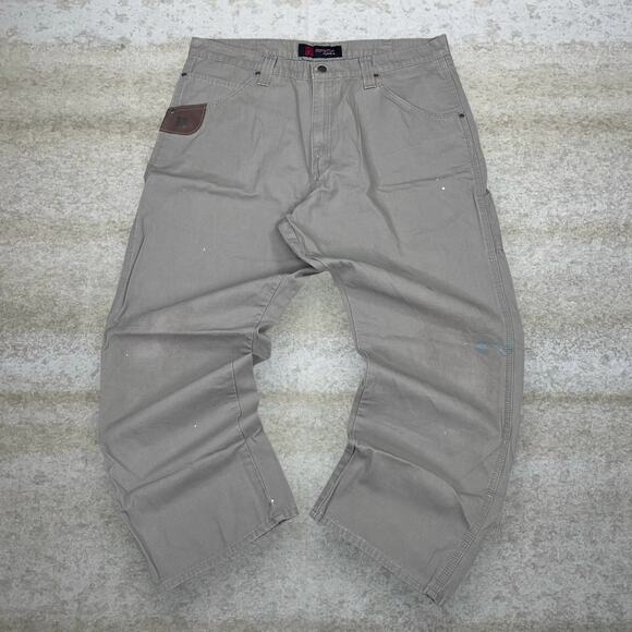 Wrangler Riggs Carpenter Pants Hazel Tan Baggy Wide Leg Fit - Picture 2 of 5